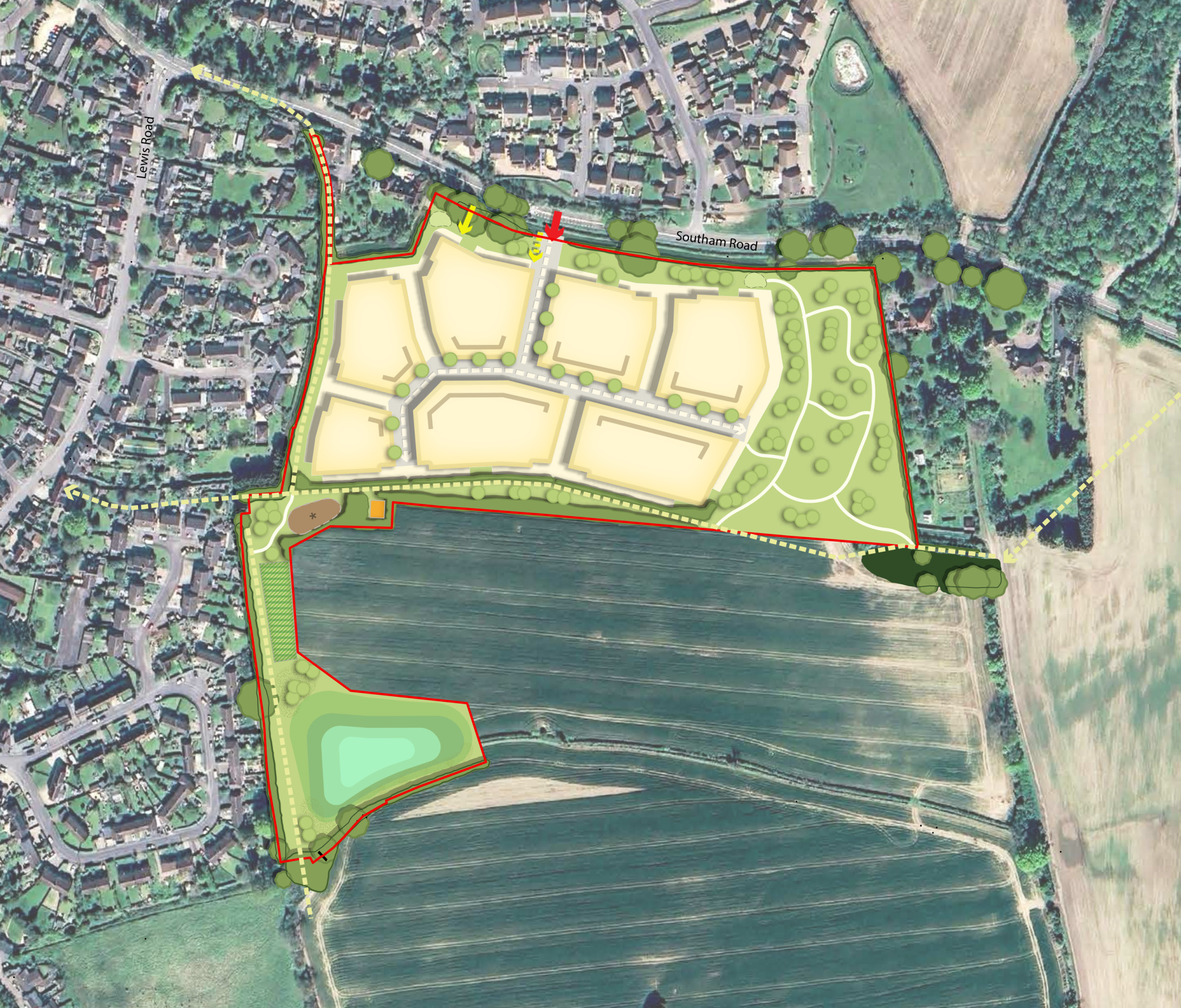 The illustrative concept layout for the new neighbourhood